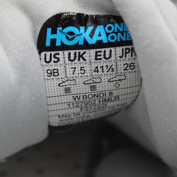 Hoka Bondi 8 Running Shoes Womens 9 Gray Copper Max Cushion Comfort Sneaker - Picture 9 of 9